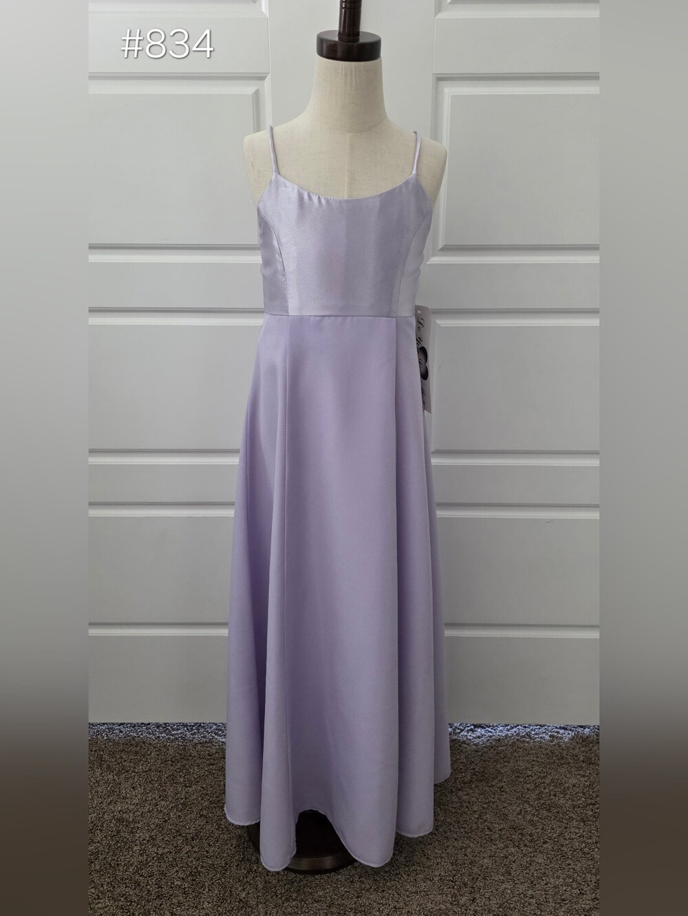 Girls Purple Spaghetti-Strap Formal Dress